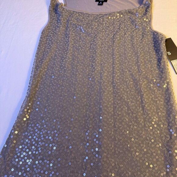 Mossimo Sequins Tank Top Size S Gray Layer Evening Going Out‎ Bling Party NWT - Picture 2 of 10